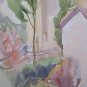 Old Painting Watercolour Sketch View from The Window Painter Pancaldi