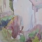 Old Painting Watercolour Sketch View from The Window Painter Pancaldi