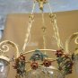 Chandelier Wrought Iron Craft Decoration Floral With Tulip Glass Ch
