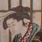 Large Painting Eastern Chinese Shapes Female Fishes Painting Vintage Csc