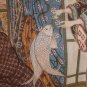 Large Painting Eastern Chinese Shapes Female Fishes Painting Vintage Csc