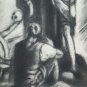 Painting Antique Charcoal On paper Hamlet Art Pierre Duteurtre Said Dut BM53.1