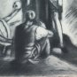 Painting Antique Charcoal On paper Hamlet Art Pierre Duteurtre Said Dut BM53.1