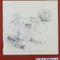 Antique Drawing View Home Countryside Painting Pencil On paper BM53.5b