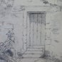 Antique Drawing View Home Countryside Painting Pencil On paper BM53.5b