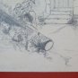 Antique Drawing View Home Countryside Painting Pencil On paper BM53.5b