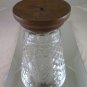 Jar Glass with Base Wooden First Twentieth Century Vintage Crystal Vase R25