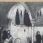 Large Drawing Antique Back Front Artist Pierre Duteurtre Said Dut BM53.1