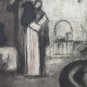 Large Drawing Antique Back Front Artist Pierre Duteurtre Said Dut BM53.1