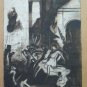 Large Drawing Antique Back Front Artist Pierre Duteurtre Said Dut BM53.1