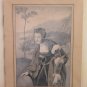 Engraving Antique Lithography On paper Portrait Lady France End 800 Start 900 X9