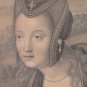 Engraving Antique Lithography On paper Portrait Lady France End 800 Start 900 X9