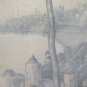 Engraving Antique Lithography On paper Portrait Lady France End 800 Start 900 X9