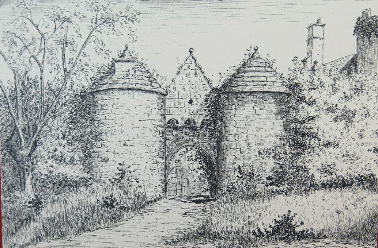 Antique Drawing A China of Extraordinary Purity landscape Castle BM53.5E