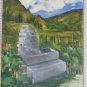 Waterfall Pian Of Mussa landscape Alpine Old Painting oil Board X4