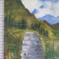 Waterfall Pian Of Mussa landscape Alpine Old Painting oil Board X4