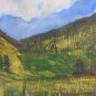 Waterfall Pian Of Mussa landscape Alpine Old Painting oil Board X4