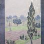 Old Painting oil On Board Small Painting landscape Cypress Trees Pancaldi P1