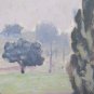 Old Painting oil On Board Small Painting landscape Cypress Trees Pancaldi P1