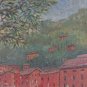 Small Painting Vintage Signed Reynaud View Lakesdie Boat Sailing Painting Bsn