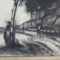 Drawing Antique landscape Countryside Painter French Pierre Duteurtre Dut BM53.1
