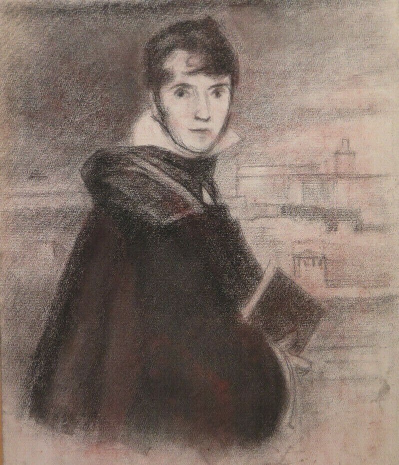 Large Drawing Antique Back Front Artist French Pierre Duteurtre Dut BM53.1