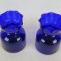 Two Vases For Flowering Tulip Vintage Glass Blue Cobalt Scandinavian Design R140