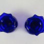 Two Vases For Flowering Tulip Vintage Glass Blue Cobalt Scandinavian Design R140