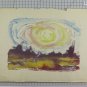 Old Painting To Watercolour landscape Summer Sun Sketch On paper P28.2