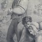 Lithography Antique engraving paper Nineteenth Century Paris France VS11