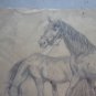 Old Drawing With Horses Equestrian Signed Tajada Spain '900 Painting MD10