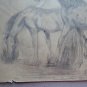 Old Drawing With Horses Equestrian Signed Tajada Spain '900 Painting MD10
