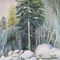 Small Painting landscape Winter Snowy Snow Signed Reynaud Painting Bsn