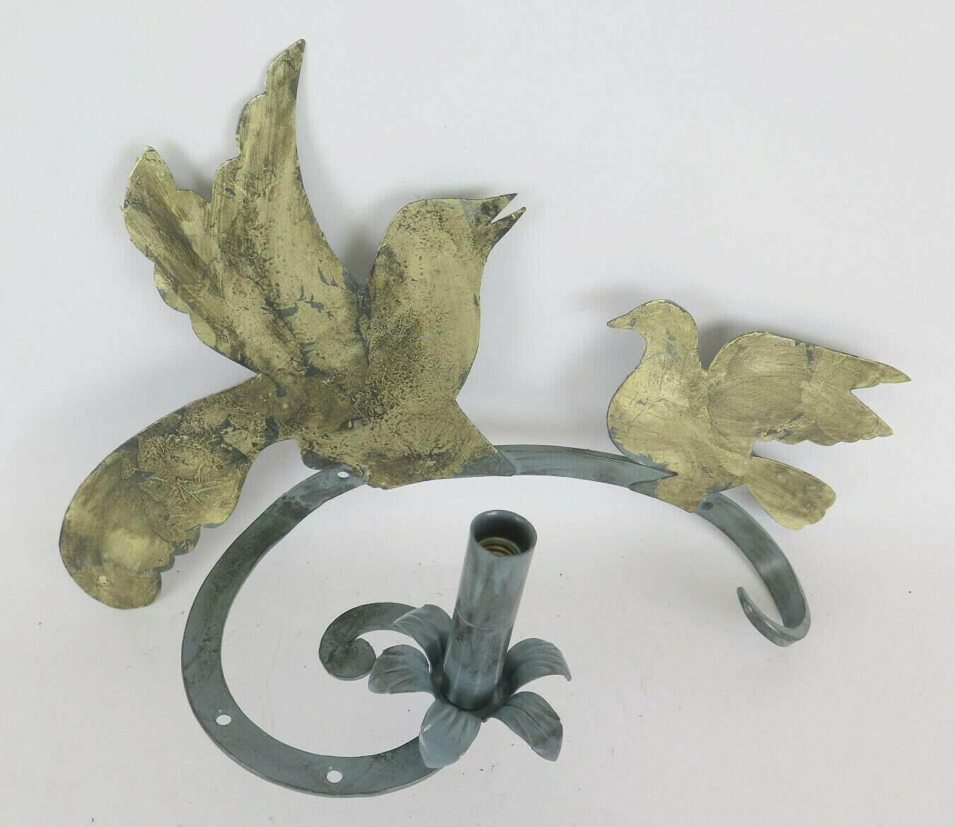 Wall Wrought Iron Forged by Hand With Locket Bird Golden CH40