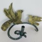 Wall Wrought Iron Forged by Hand With Locket Bird Golden CH40