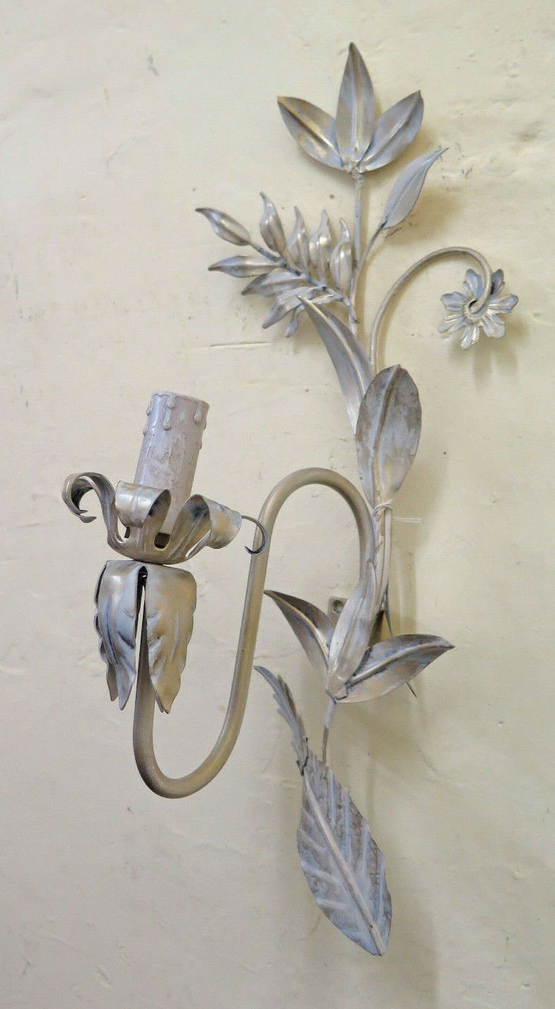 Old Wall Wrought Iron Style Floral Forged by Hand Original CH34