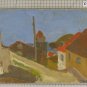 Painting oil Vintage Period '900 View Country France Painting Signed X7