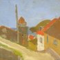 Painting oil Vintage Period '900 View Country France Painting Signed X7