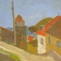 Painting oil Vintage Period '900 View Country France Painting Signed X7