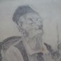 Portrait Male With Cat Old Drawing Signed Tajada Spain '900 MD10