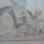 Portrait Male With Cat Old Drawing Signed Tajada Spain '900 MD10