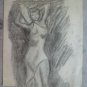 Portrait Male With Cat Old Drawing Signed Tajada Spain '900 MD10