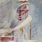 View of A Country IN Winter Snow Old Painting Signed Reynaud Piedmont Bsn