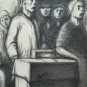 Drawing Antique Charcoal On paper Opera Painter Pierre Duteurtre Dut BM53.1