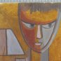 Small Painting Years' 70 Portrait Stylised Opera Of Painter Reynaud Bsn