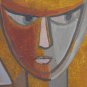 Small Painting Years' 70 Portrait Stylised Opera Of Painter Reynaud Bsn