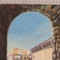 Small Painting Vintage View by Country landscape Painting oil Board Bsn