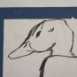 Two Old drawings With Animals Gosling And Goat Watercolour paper Vintage BM53.4