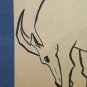 Two Old drawings With Animals Gosling And Goat Watercolour paper Vintage BM53.4