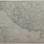 Engraving Antique paper Geographical Map Italy Central 1745 John Senex X9